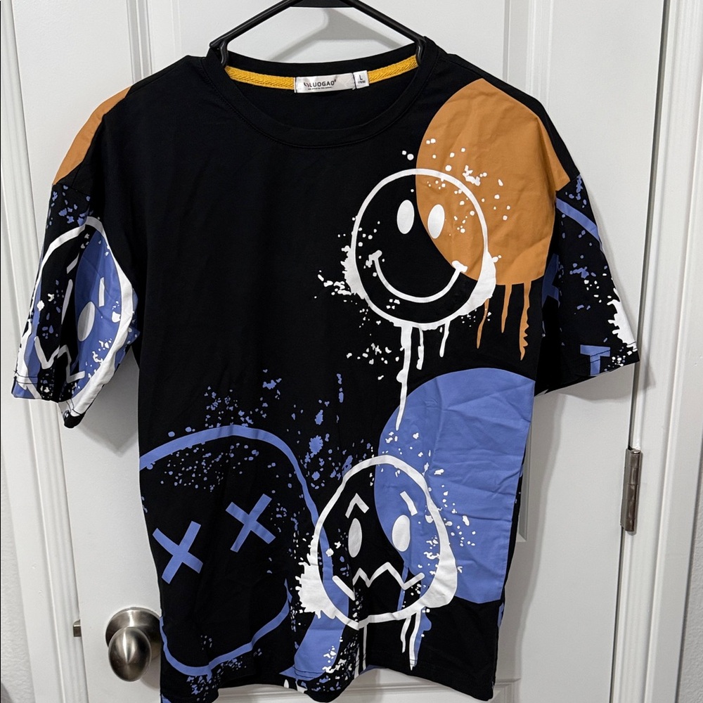 Kids Graphic Tee in Black, Blue, and Orange